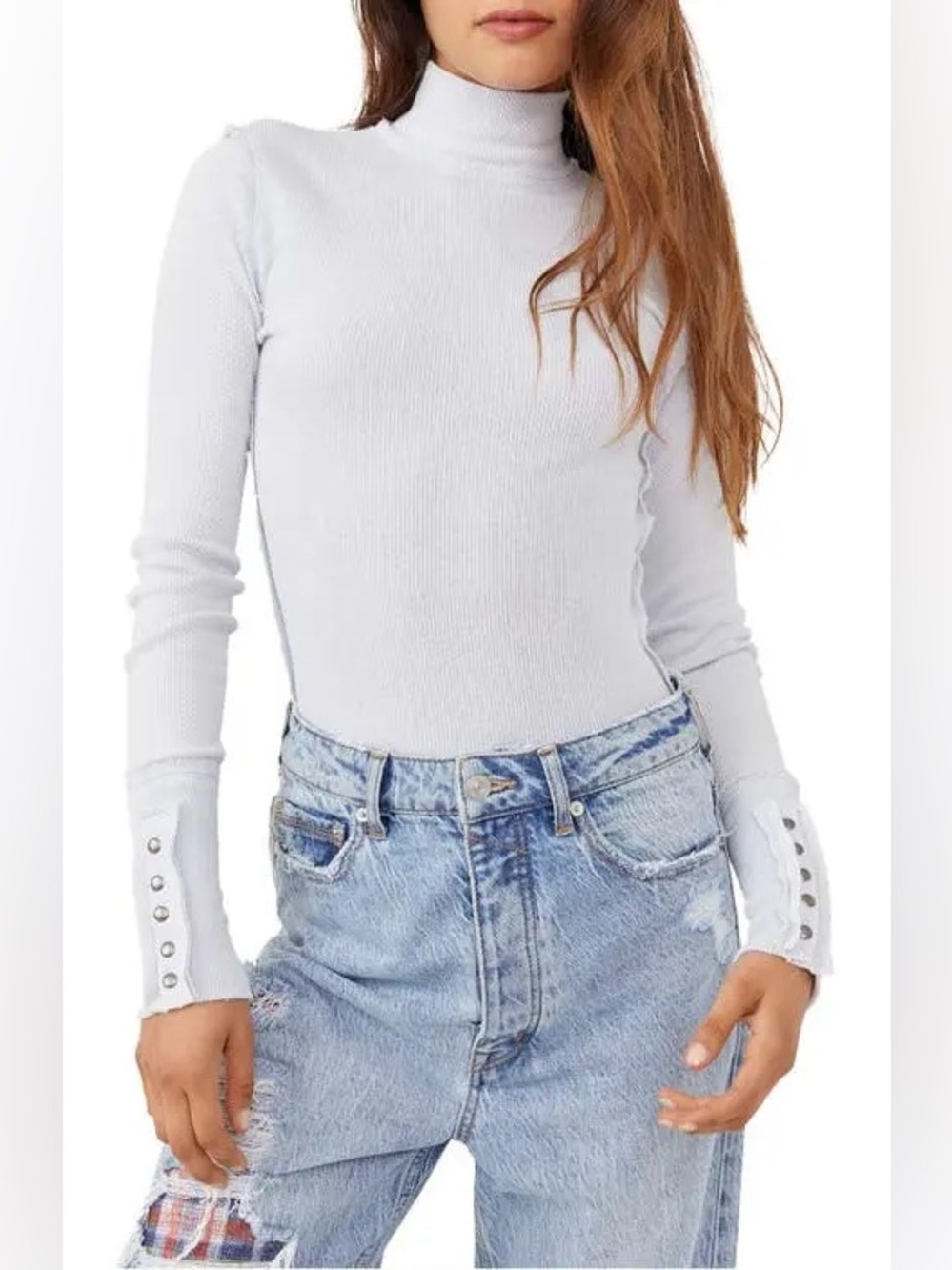 Free People We The Free x Revolve Jojo Long Sleeve Top in Iced Water - Picture 4 of 8
